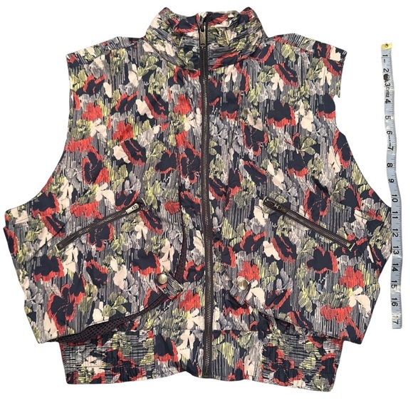 NWT FP Movement Blue Supernova Floral Pippa Packable Hooded Lightweight Vest | S - Picture 14 of 15